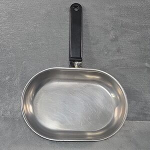 vintage lifetime stainless steel cookware 8.75 Inch Oval Fry Pan No Lid